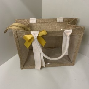 D221*CX200 BOLSA FEMININA DE JUTA FRENTE TRANSPARENTE